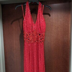 Red Sean 7932 Size Medium Red Prom Dress 100% Silk